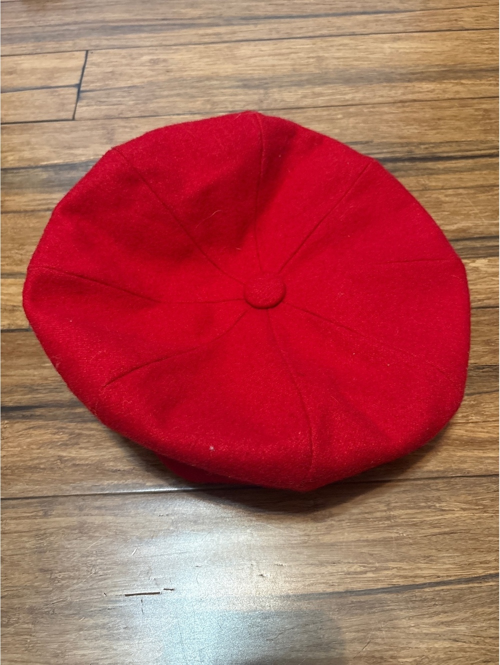 CAPAS Red Wool Cabbie Newsboy Hat Oversized One Size Fits All Hip Hop Rap - Picture 4 of 6